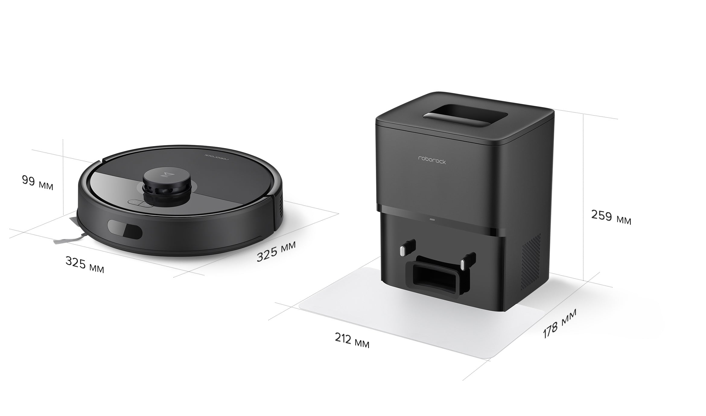 Roborock Q8+ Gen2 / Q8+ Размеры